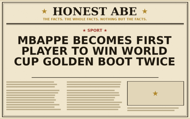 Mbappe Becomes First Player to Win World Cup Golden Boot Twice