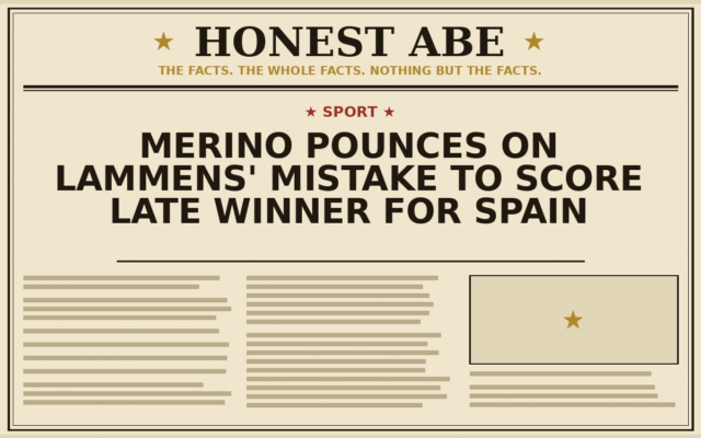 Merino Pounces on Lammens’ Mistake to Score Late Winner for Spain