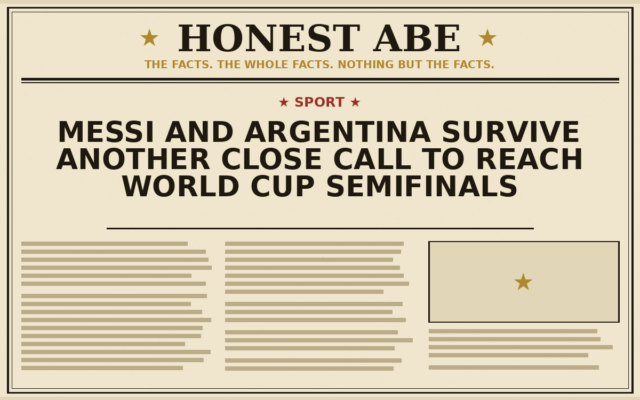 Messi and Argentina Survive Another Close Call to Reach World Cup Semifinals
