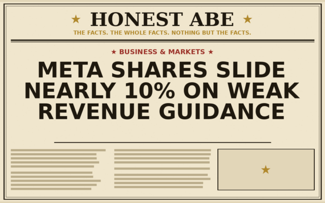 Meta Shares Slide Nearly 10% on Weak Revenue Guidance