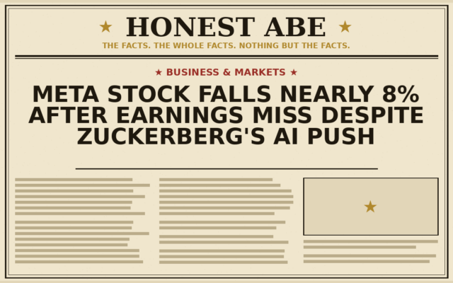 Meta Stock Falls Nearly 8% After Earnings Miss Despite Zuckerberg’s AI Push