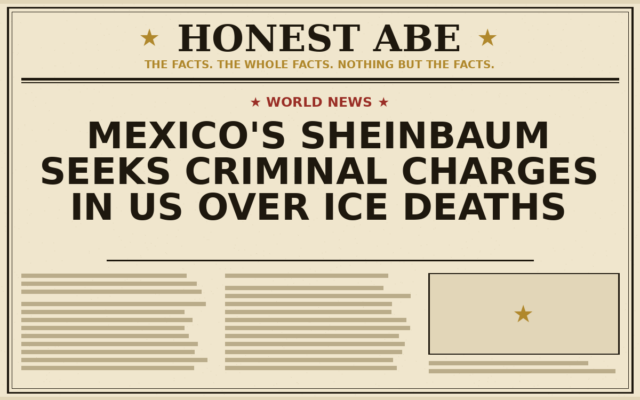 Mexico’s Sheinbaum Seeks Criminal Charges in US Over ICE Deaths