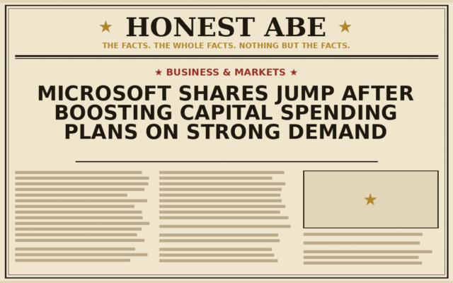 Microsoft Shares Jump After Boosting Capital Spending Plans on Strong Demand