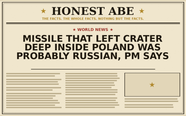 Missile That Left Crater Deep Inside Poland Was Probably Russian, PM Says
