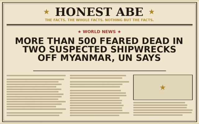 More Than 500 Feared Dead in Two Suspected Shipwrecks Off Myanmar, UN Says