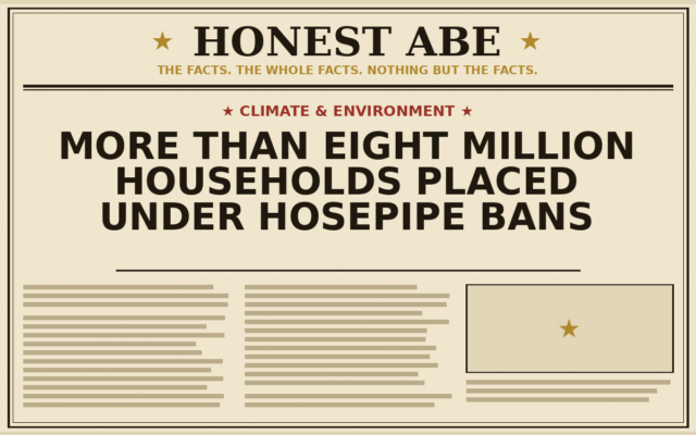 More Than Eight Million Households Placed Under Hosepipe Bans