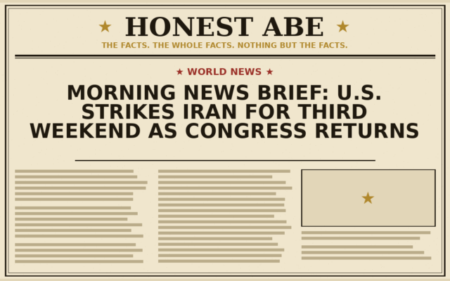 Morning News Brief: U.S. Strikes Iran for Third Weekend as Congress Returns