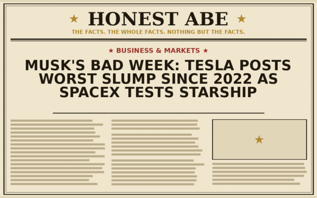 Musk’s Bad Week: Tesla Posts Worst Slump Since 2022 as SpaceX Tests Starship