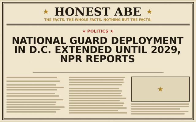 National Guard Deployment in D.C. Extended Until 2029, NPR Reports