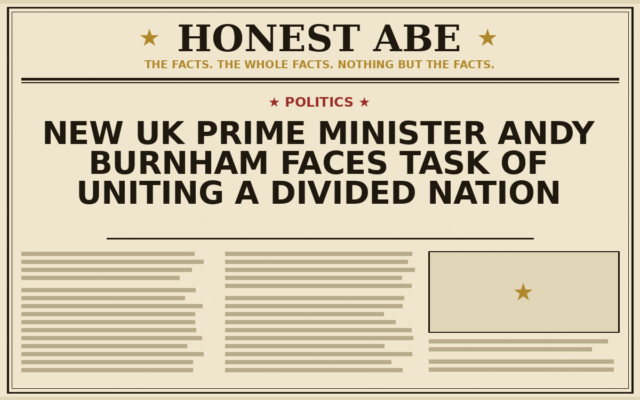 New UK Prime Minister Andy Burnham Faces Task of Uniting a Divided Nation