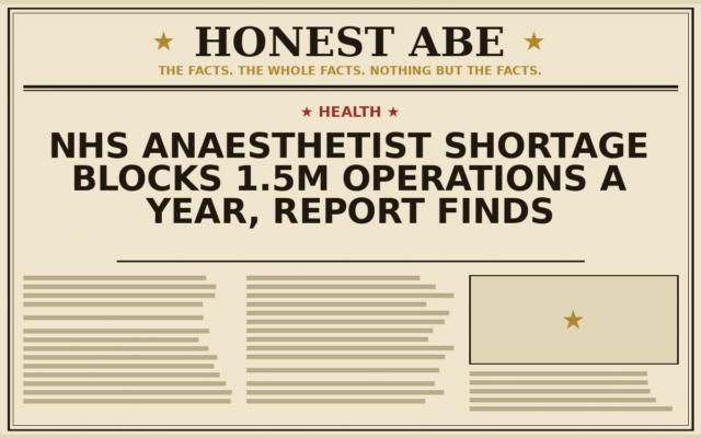 NHS Anaesthetist Shortage Blocks 1.5m Operations a Year, Report Finds