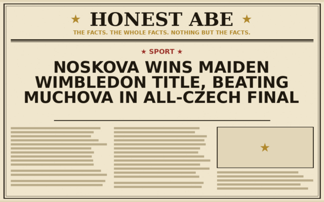 Noskova Wins Maiden Wimbledon Title, Beating Muchova in All-Czech Final