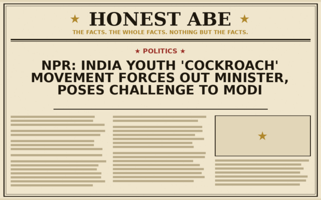 NPR: India Youth ‘Cockroach’ Movement Forces Out Minister, Poses Challenge to Modi
