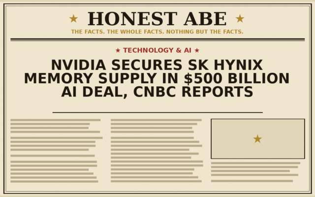 Nvidia Secures SK Hynix Memory Supply in $500 Billion AI Deal, CNBC Reports