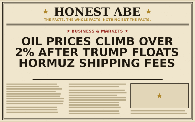 Oil Prices Climb Over 2% After Trump Floats Hormuz Shipping Fees
