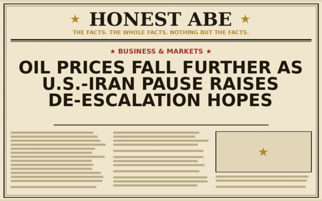 Oil Prices Fall Further as U.S.-Iran Pause Raises De-escalation Hopes