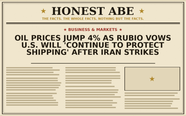 Oil Prices Jump 4% as Rubio Vows U.S. Will ‘Continue to Protect Shipping’ After Iran Strikes
