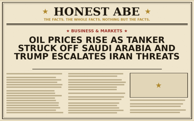 Oil Prices Rise as Tanker Struck Off Saudi Arabia and Trump Escalates Iran Threats