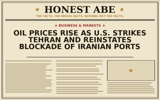 Oil Prices Rise as U.S. Strikes Tehran and Reinstates Blockade of Iranian Ports