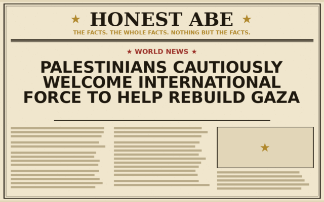 Palestinians Cautiously Welcome International Force to Help Rebuild Gaza