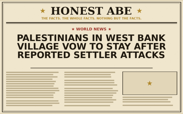 Palestinians in West Bank Village Vow to Stay After Reported Settler Attacks