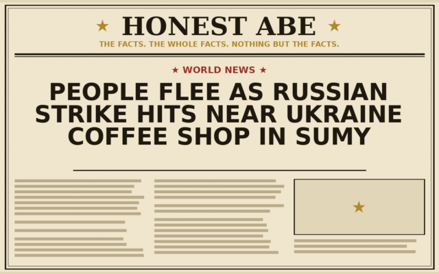 People Flee as Russian Strike Hits Near Ukraine Coffee Shop in Sumy