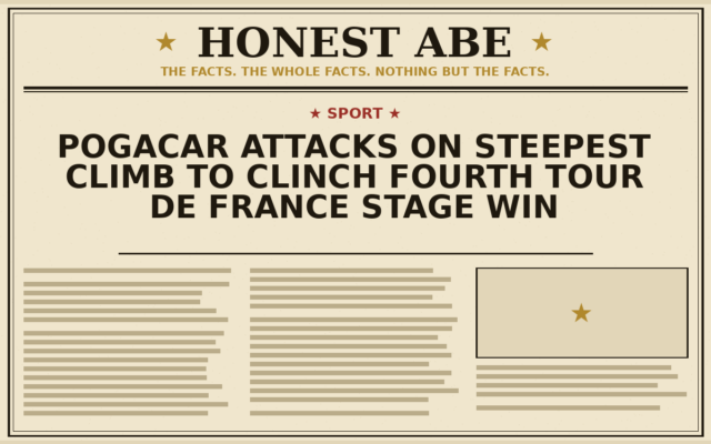 Pogacar Attacks on Steepest Climb to Clinch Fourth Tour de France Stage Win