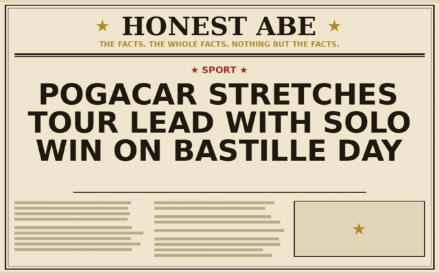 Pogacar Stretches Tour Lead With Solo Win on Bastille Day