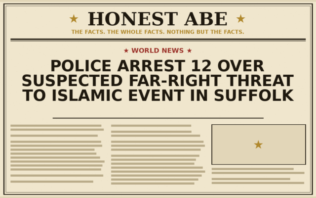 Police Arrest 12 Over Suspected Far-Right Threat to Islamic Event in Suffolk