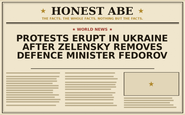 Protests Erupt in Ukraine After Zelensky Removes Defence Minister Fedorov