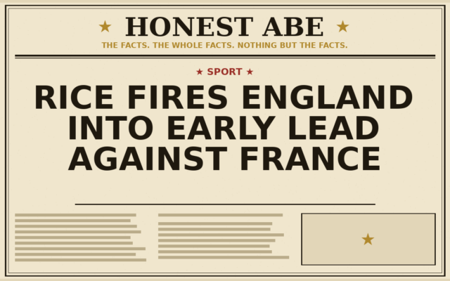 Rice Fires England Into Early Lead Against France