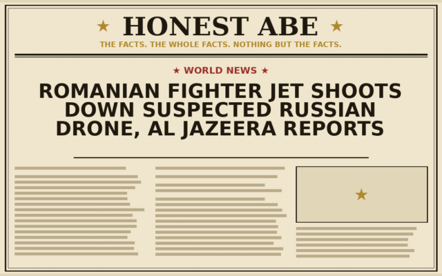 Romanian Fighter Jet Shoots Down Suspected Russian Drone, Al Jazeera Reports