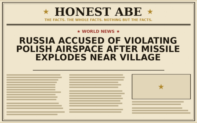 Russia Accused of Violating Polish Airspace After Missile Explodes Near Village