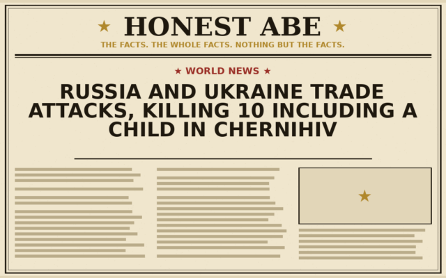 Russia and Ukraine Trade Attacks, Killing 10 Including a Child in Chernihiv