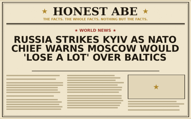 Russia Strikes Kyiv as NATO Chief Warns Moscow Would ‘Lose a Lot’ Over Baltics