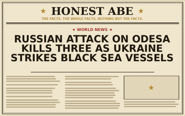 Russian Attack on Odesa Kills Three as Ukraine Strikes Black Sea Vessels