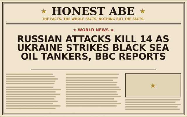 Russian Attacks Kill 14 as Ukraine Strikes Black Sea Oil Tankers, BBC Reports