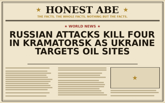 Russian Attacks Kill Four in Kramatorsk as Ukraine Targets Oil Sites