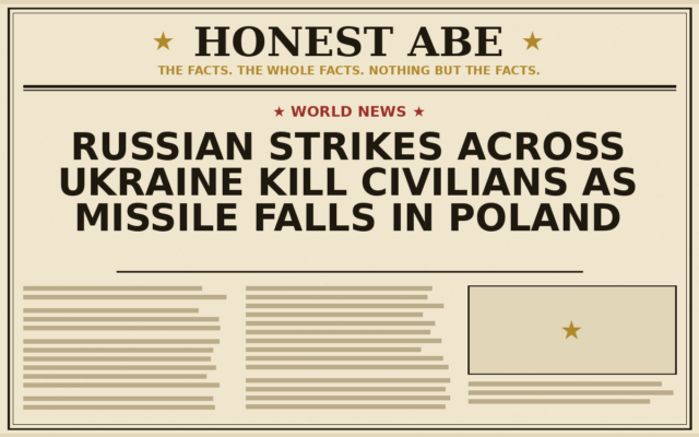 Russian Strikes Across Ukraine Kill Civilians as Missile Falls in Poland