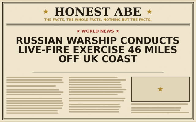 Russian Warship Conducts Live-Fire Exercise 46 Miles Off UK Coast