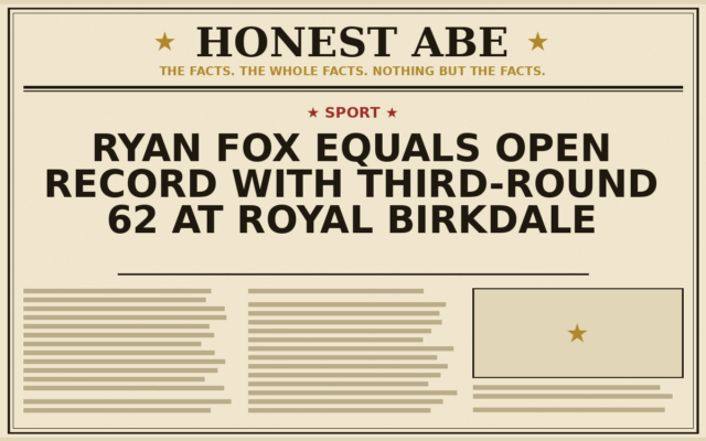Ryan Fox Equals Open Record With Third-Round 62 at Royal Birkdale