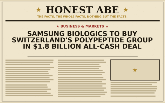 Samsung Biologics to Buy Switzerland’s PolyPeptide Group in $1.8 Billion All-Cash Deal