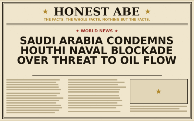 Saudi Arabia Condemns Houthi Naval Blockade Over Threat to Oil Flow
