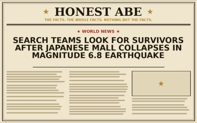 Search Teams Look for Survivors After Japanese Mall Collapses in Magnitude 6.8 Earthquake