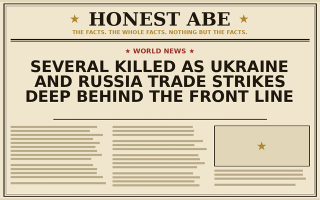 Several Killed as Ukraine and Russia Trade Strikes Deep Behind the Front Line