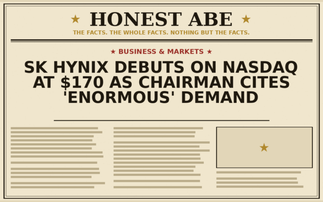 SK Hynix Debuts on Nasdaq at $170 as Chairman Cites ‘Enormous’ Demand