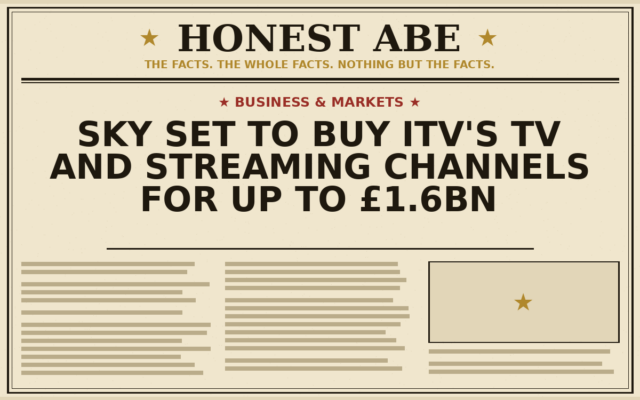 Sky Set to Buy ITV’s TV and Streaming Channels for Up to £1.6bn