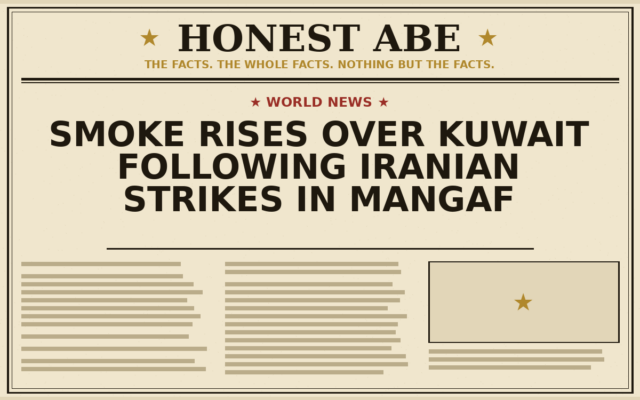Smoke Rises Over Kuwait Following Iranian Strikes in Mangaf
