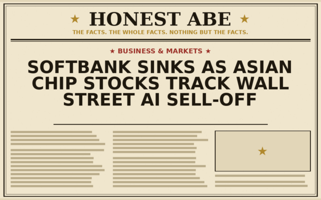 SoftBank Sinks As Asian Chip Stocks Track Wall Street AI Sell-Off