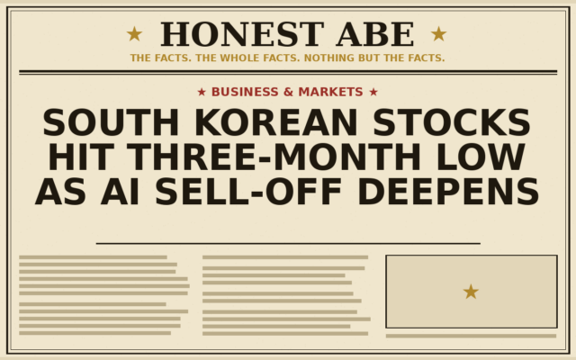 South Korean Stocks Hit Three-Month Low as AI Sell-Off Deepens